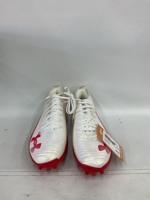 Vist Large View of Product Image Which is Used Under Armour Adult FB Cleats White Senior 13
