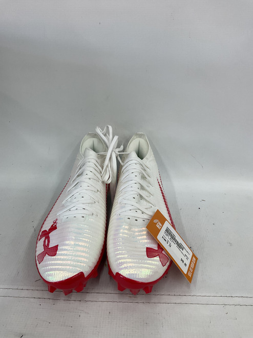 Vist Large View of Product Image Which is Used Under Armour Adult FB Cleats White Senior 13