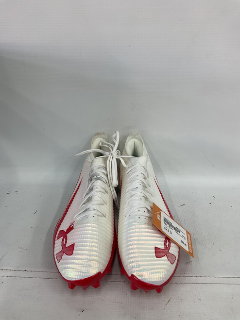 Vist Large View of Product Image Which is Used Under Armour Adult FB Cleats White Senior 13