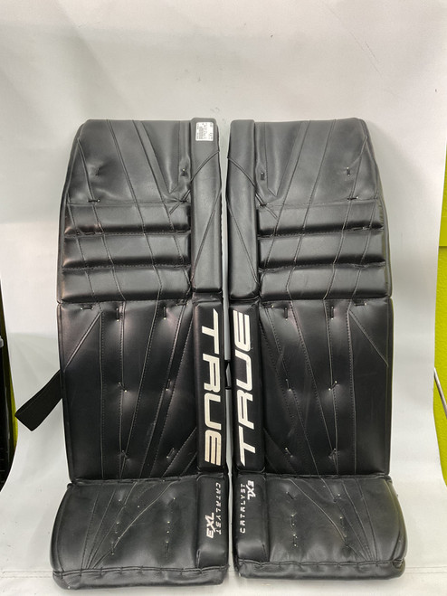 Vist Large View of Product Image Which is Used True CATALYST LEG PADS Goalie Leg Pads Senior Black 35"