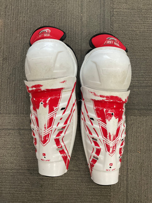 Vist Large View of Product Image Which is Used CCM HURRICANES FIRST GOAL Junior Shin Guards White 12"