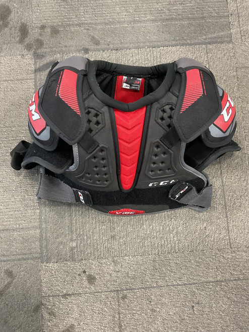 Vist Large View of Product Image Which is Used CCM VIBE Junior Shoulder Pads Black LG