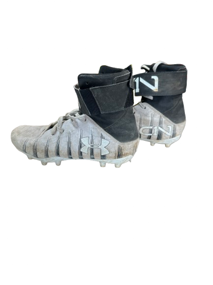 Vist Large View of Product Image Which is Used Under Armour LAX Cleats Mens Black And White Senior 5.5