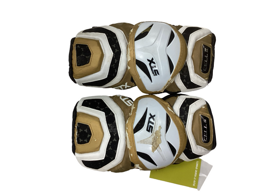 Vist Large View of Product Image Which is Used STX CELL II Lacrosse Arm Pads/Guards Gold LG