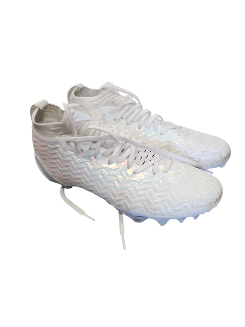Vist Large View of Product Image Which is Used Under Armour Adult FB Cleats White Senior 10