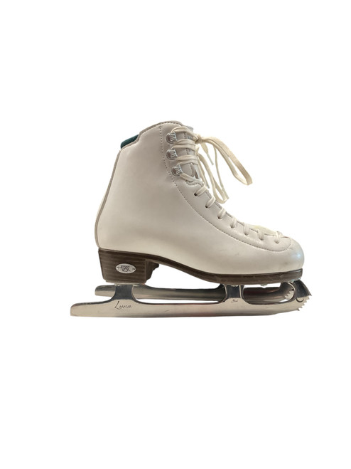 Vist Large View of Product Image Which is Used Riedell EMERALD SZ 1.5 Girls Figure Skate White Junior 01.5