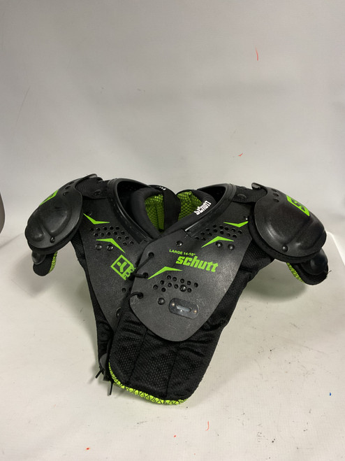 Vist Large View of Product Image Which is Used Schutt Y-FLEX FB Shoulder Pads Black LG