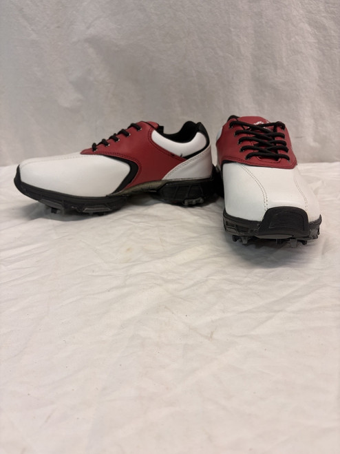 Vist Large View of Product Image Which is Used WOODWORM JR GOLF SHOES Jr Golf Shoes White And Maroon Junior 04.5