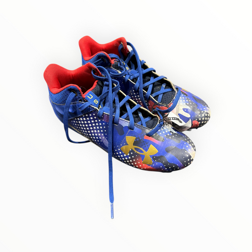 Vist Large View of Product Image Which is Used Under Armour USA BB/SB Cleats Royal Blue Junior 04.5