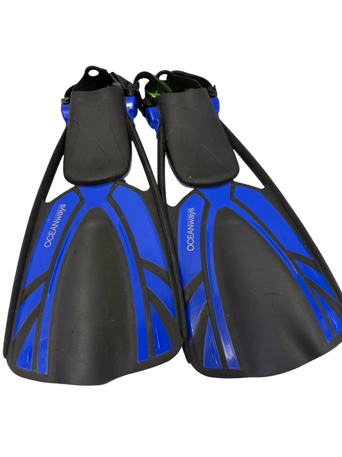Vist Large View of Product Image Which is Used OCEAN WAYS Swim Fins / Snorkel Fins Blue 4-8.5