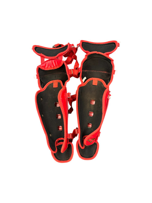 Vist Large View of Product Image Which is Used All-Star RED INTERMEDIATE LEGS Catchers Leg Guards Red Intermed