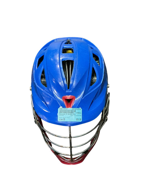 Vist Large View of Product Image Which is Used Cascade R BLACK/RED Lacrosse Helmet Royal Blue One Size