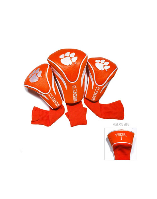Vist Large View of Product Image Which is New TEAM HEADCOVER 3PK CLEMSON TIGERS