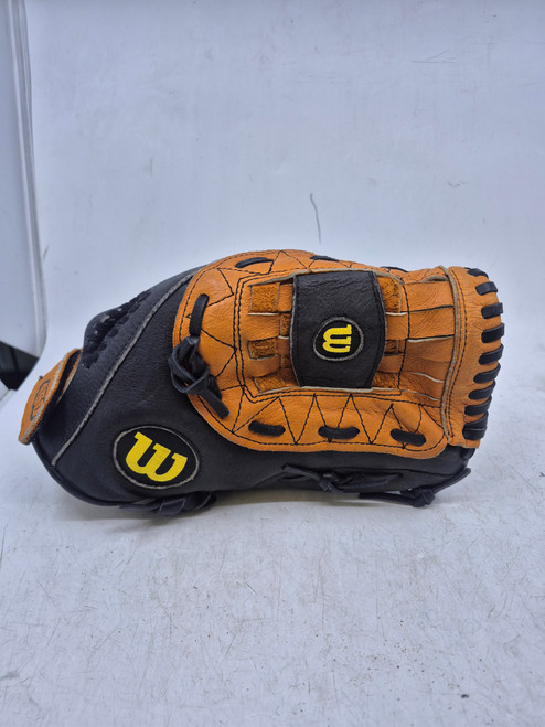Vist Large View of Product Image Which is Used Wilson PRO 450 BB/SB Glove RH Throw Brown 12"