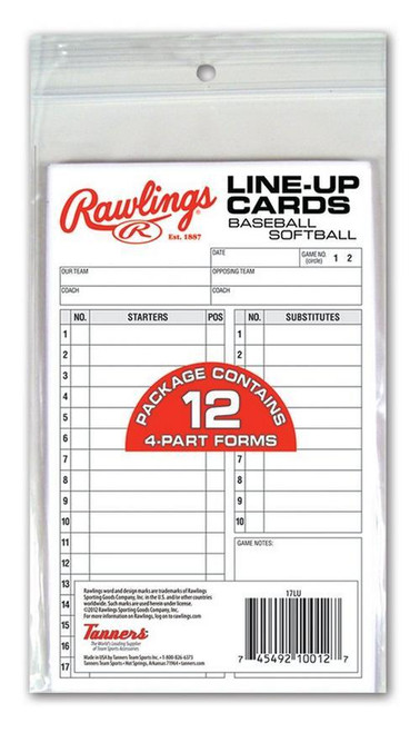 Vist Large View of Product Image Which is New LINE-UP CARDS RAWLINGS