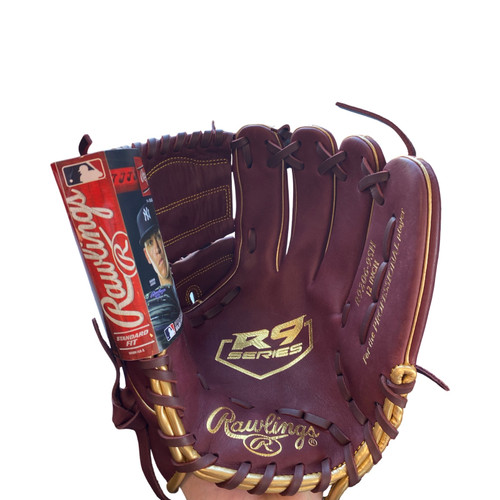 Vist Large View of Product Image Which is Used Rawlings R9 SERIES BB/SB First Base RH Throw Maroon 12"
