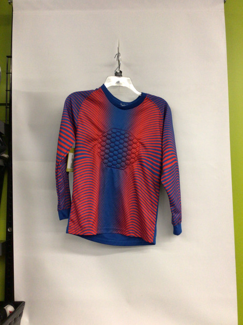 Vist Large View of Product Image Which is Used SOCCER GOALIE SHIRT BLUE/RED Soccer Goalie Top Yth Royal Blue SM