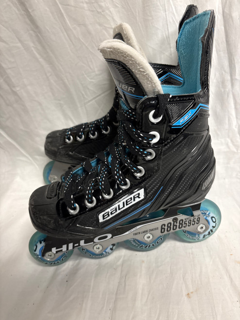 Vist Large View of Product Image Which is Used Bauer RSX ROLLER BLADES Junior Rec Fitness Skates Black Junior 01