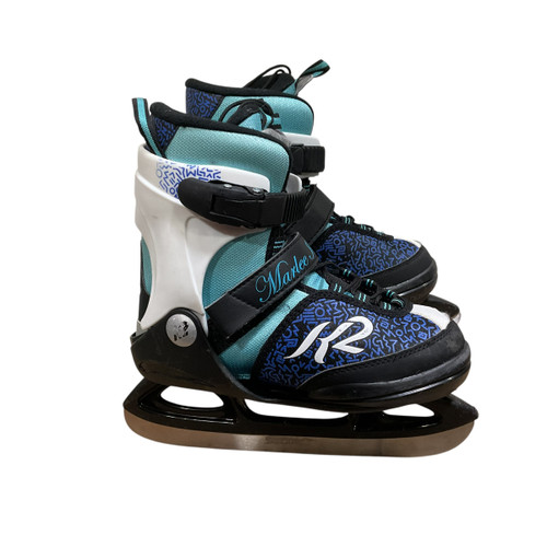 Vist Large View of Product Image Which is Used K2 MARLEE ICE ADJ 1.5 Girls Softboot Skate Black And Sky Blue Adjustable