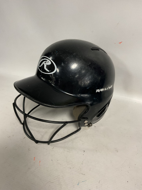 Vist Large View of Product Image Which is Used Rawlings SOFTBALL HELMET Batting Helmet w/Mask Black S/M