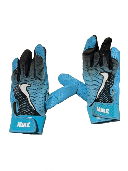 Vist Large View of Product Image Which is Used Nike NIKE DIAMOND BATTING GLOVE YL BB/SB Batting Gloves Carolina Blue Youth