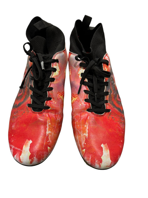 Vist Large View of Product Image Which is Used Adult FB Cleats Black And Orange Senior 11