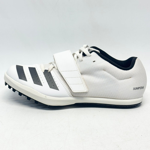 Vist Large View of Product Image Which is Used Adidas JUMPSTAR Track & Field Cleats Adult White Senior 8.5
