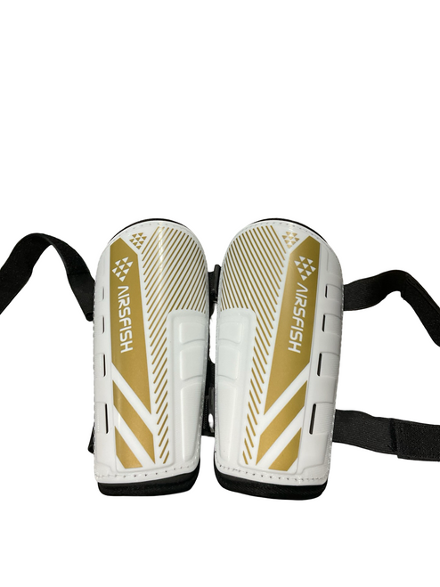Vist Large View of Product Image Which is Used Soccer Shin Guards Adult White LG