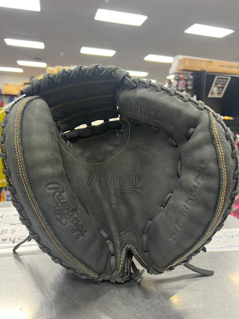Vist Large View of Product Image Which is Used Rawlings RCM325B BB/SB Catchers RH Throw Black 32 1/2"