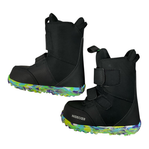 Vist Large View of Product Image Which is Used Nidecker MICRON MINI Boys Snowboard Boots Black Youth 10.0