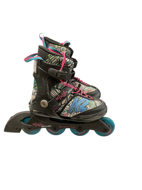 Vist Large View of Product Image Which is Used K2 MARLEE SPLASH 4-8 Junior Rec Fitness Skates Black Adjustable