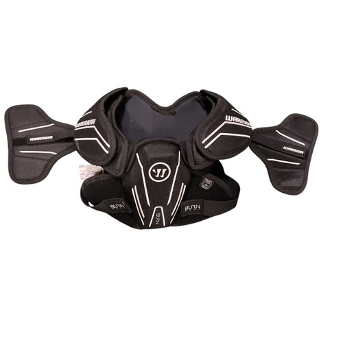 Vist Large View of Product Image Which is Used Warrior BURN NEXT Lacrosse Shoulder Pads Black XL