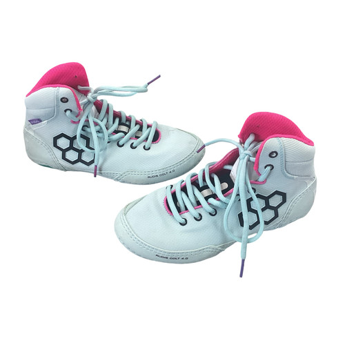 Vist Large View of Product Image Which is Used Rudis Wrestling Shoes Carolina Blue Junior 06