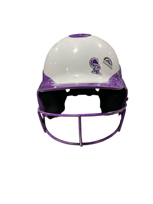 Vist Large View of Product Image Which is Used RIP-IT ROCKIES HELMET Batting Helmet w/Mask Purple One Size