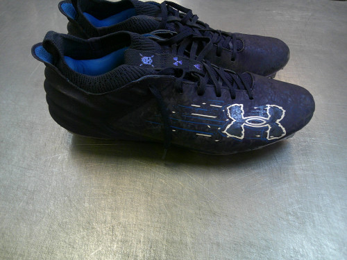 Vist Large View of Product Image Which is Used Under Armour Adult FB Cleats Navy Blue Senior 11