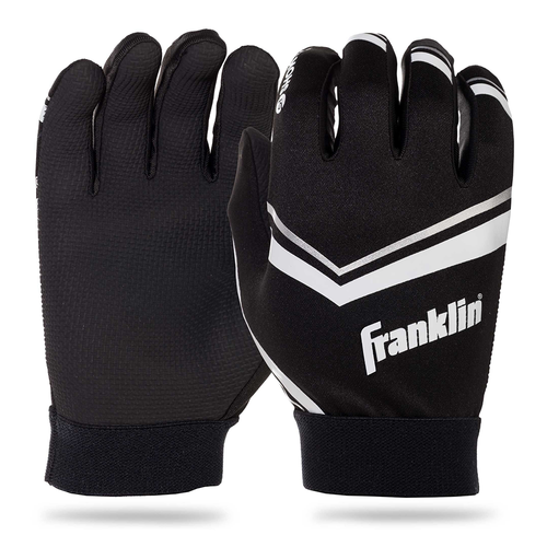 Vist Large View of Product Image Which is New Franklin Shoktak Football Receiver Gloves Black- Youth LG