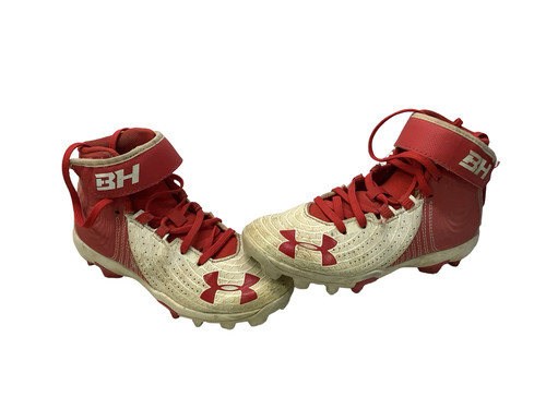 Vist Large View of Product Image Which is Used Under Armour RED BB CLEATS BB/SB Cleats Red Junior 01.5