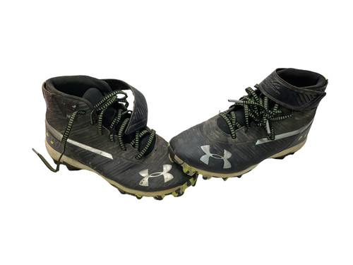 Vist Large View of Product Image Which is Used Under Armour BH BASEBALL CLEATS BB/SB Cleats Black Junior 04.5