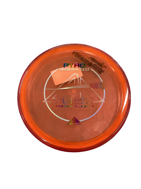 Vist Large View of Product Image Which is Used Axiom PYRO PRISM Disc Golf Driver Orange