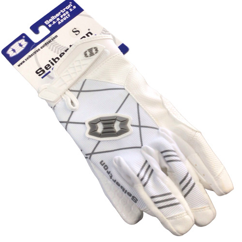 Vist Large View of Product Image Which is Used SEIBERTRON BATTING GLOVES BB/SB Batting Gloves White SM