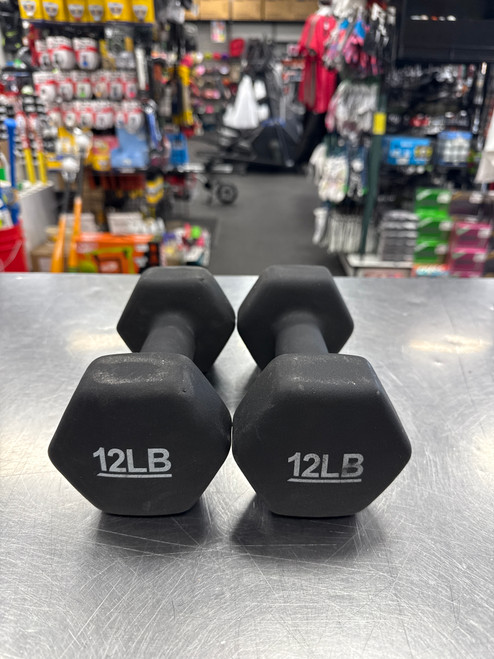 Vist Large View of Product Image Which is Used Neoprene Hex Dumbbell Pair 12 lb