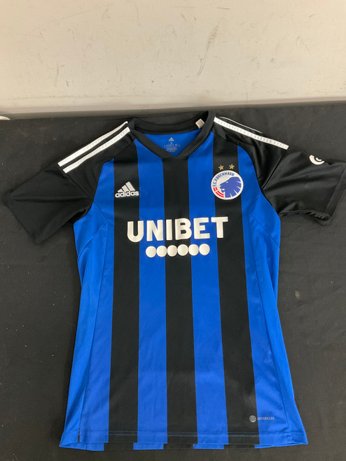 Vist Large View of Product Image Which is Used Adidas F.C KOBENHAVN Soccer Top Yth Navy Blue SM