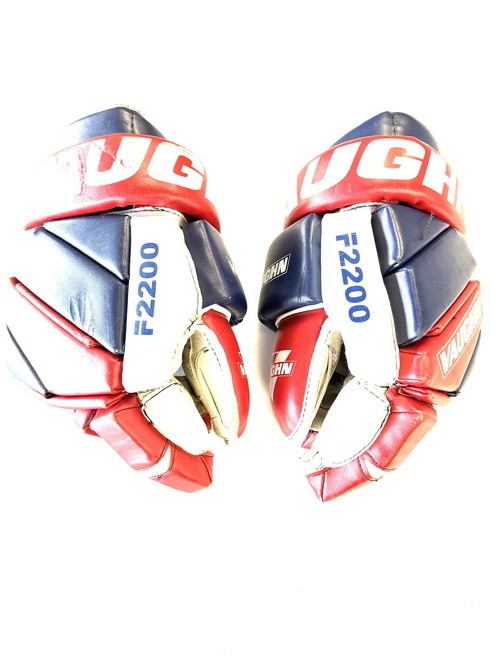 Vist Large View of Product Image Which is Used Vaughn F2200 Senior Gloves Navy Blue SR