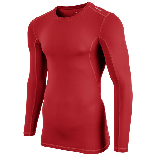 Vist Large View of Product Image Which is New CHAMPRO COMPRESSION LONG SLEEVE SHRT YTH S RED