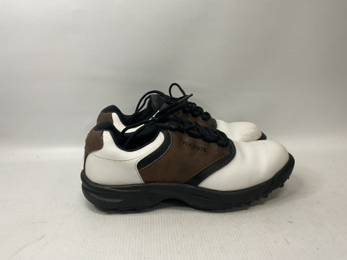 Vist Large View of Product Image Which is Used Foot Joy Mens Golf Shoes Brown And Black Senior 10.5