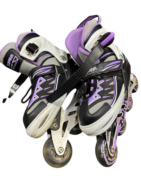Vist Large View of Product Image Which is Used ZPM Junior Rec Fitness Skates Purple Adjustable
