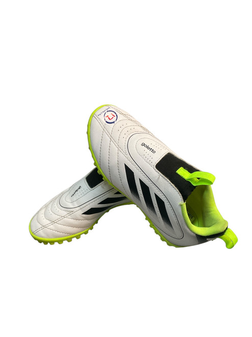 Vist Large View of Product Image Which is Used Adidas Soccer Indoor Shoes White Youth 12.0