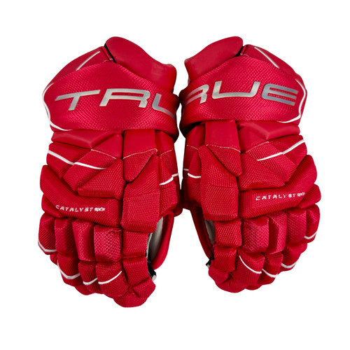 Vist Large View of Product Image Which is Used True CATALYST 9X3 Hockey Gloves Red 13"
