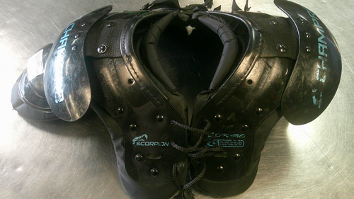 Vist Large View of Product Image Which is Used Champro SCORPION FB Shoulder Pads Black XS