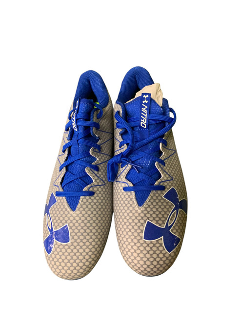 Vist Large View of Product Image Which is Used Under Armour Adult FB Cleats Royal Blue Senior 10.5